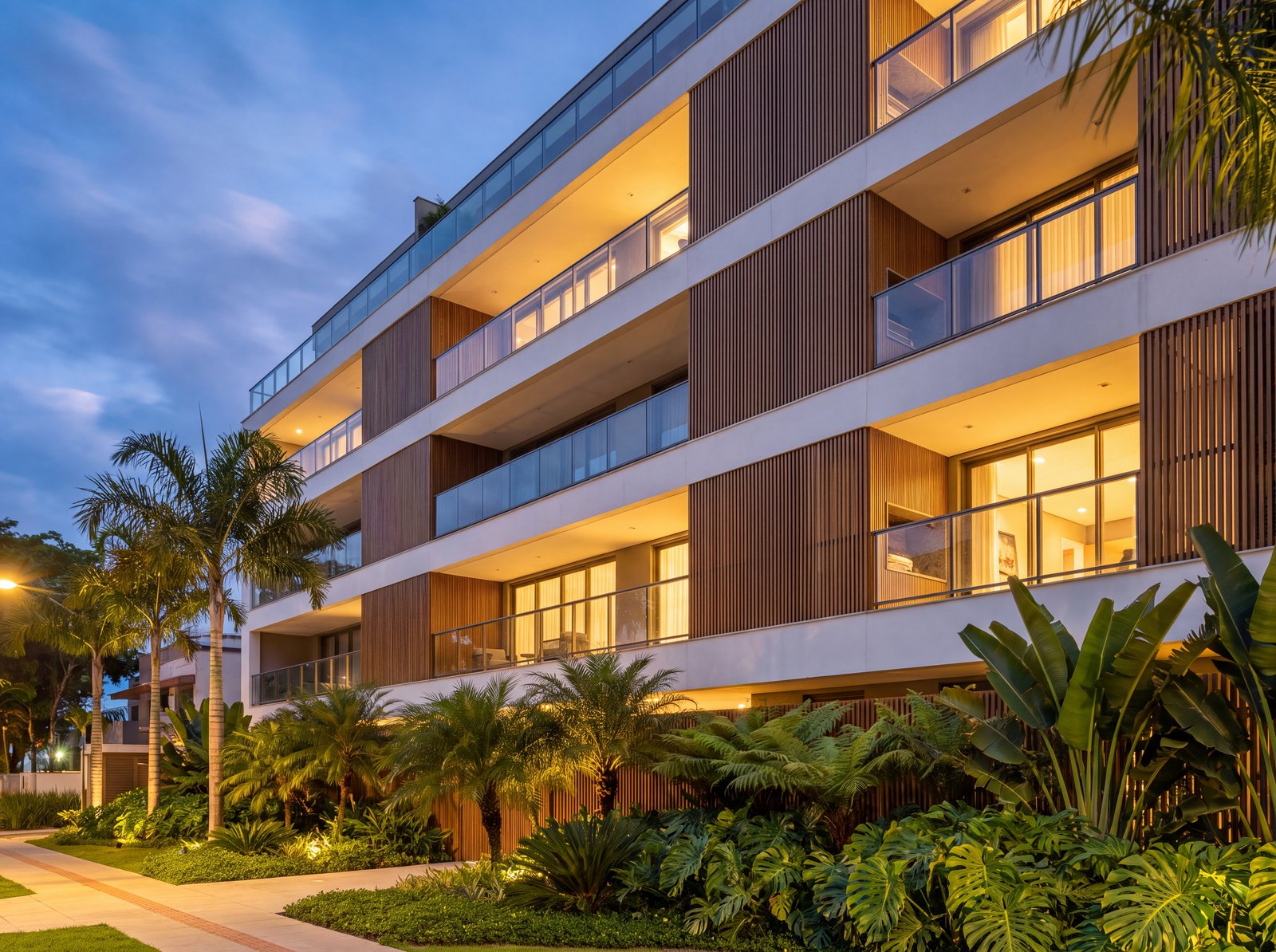 Fachada de condomínio residencial entregue